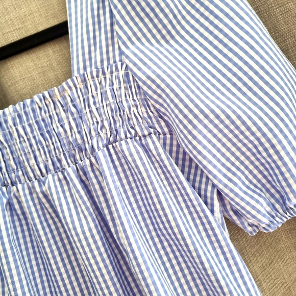 Ladies Blue White Gingham Checked summer Dress. Italian. Size S 8-10 - Picture 2 of 3